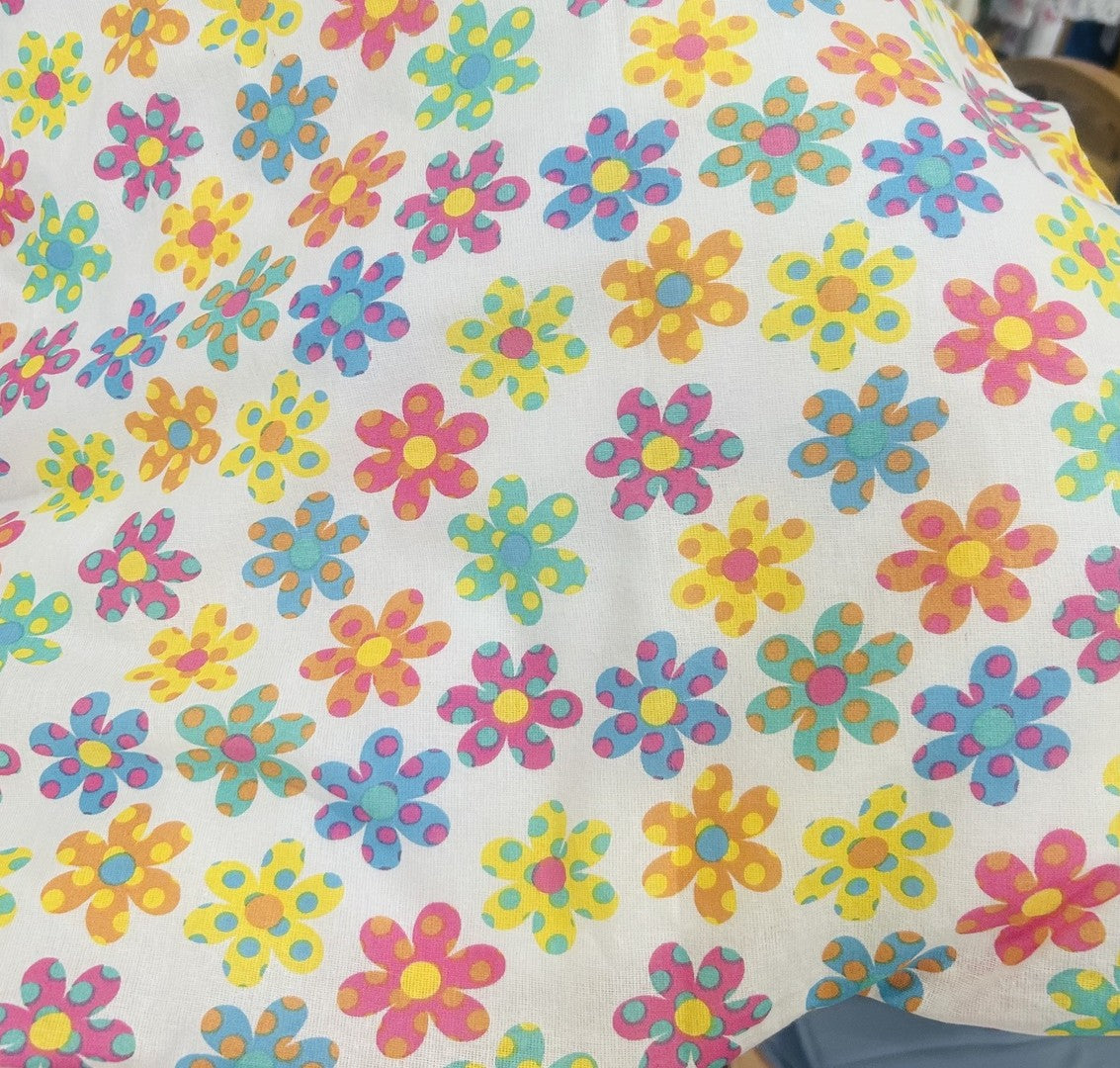 Handmade Reversible Cot Quilt- Flowers