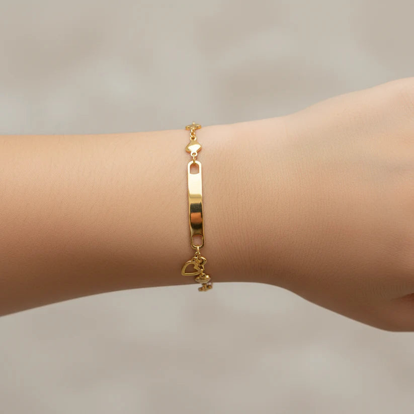 Baby 14.5cm Gold Heart Bracelet