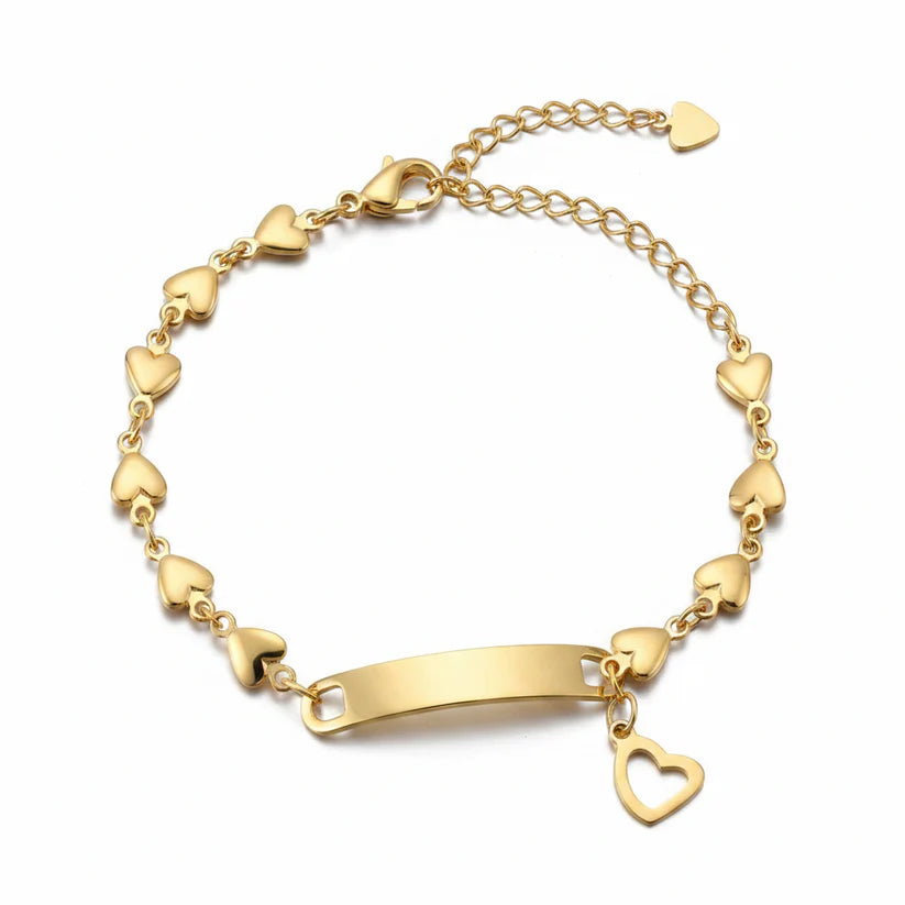 Baby 14.5cm Gold Heart Bracelet