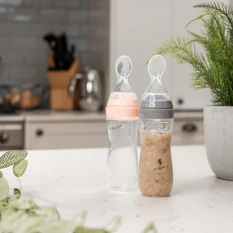 Haakaa Silicone Baby Food Dispensing Spoon - grey