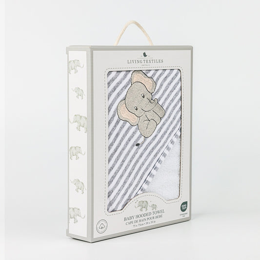 Hooded Towel - Watercolour Elephant