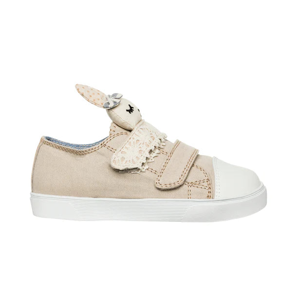 Hunni the Bunny Kids Sneakers - Organic Cotton Shoes with Velcro Straps