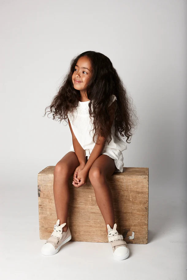 Hunni the Bunny Kids Sneakers - Organic Cotton Shoes with Velcro Straps