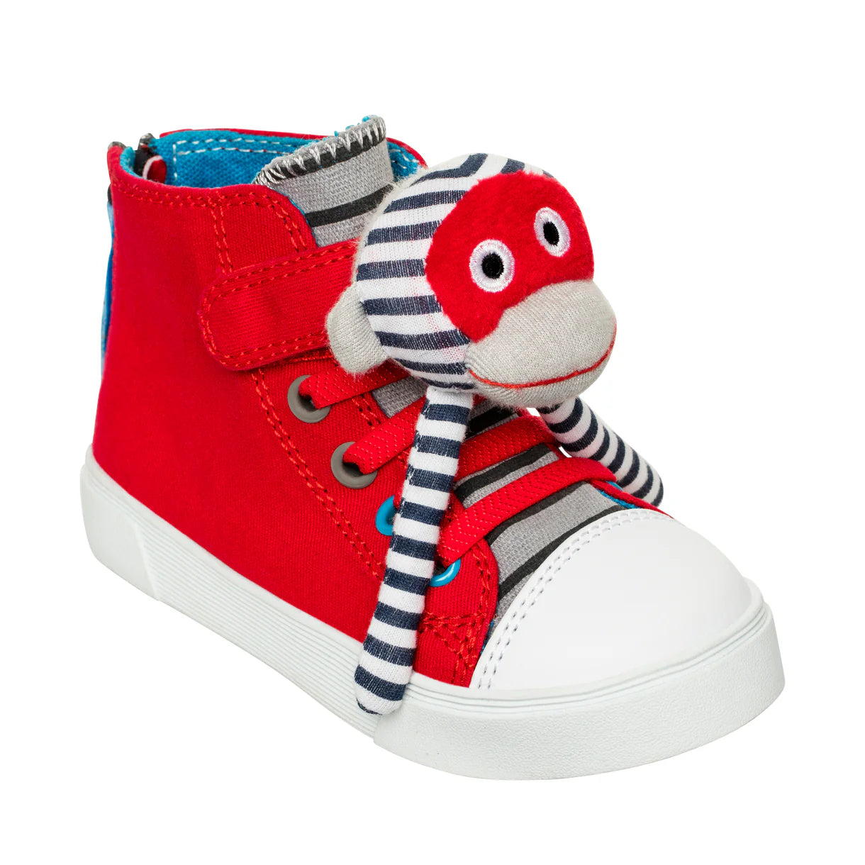 Mo the Monkey Kids High Top Sneakers - Organic Cotton Shoes with Easy Zipper
