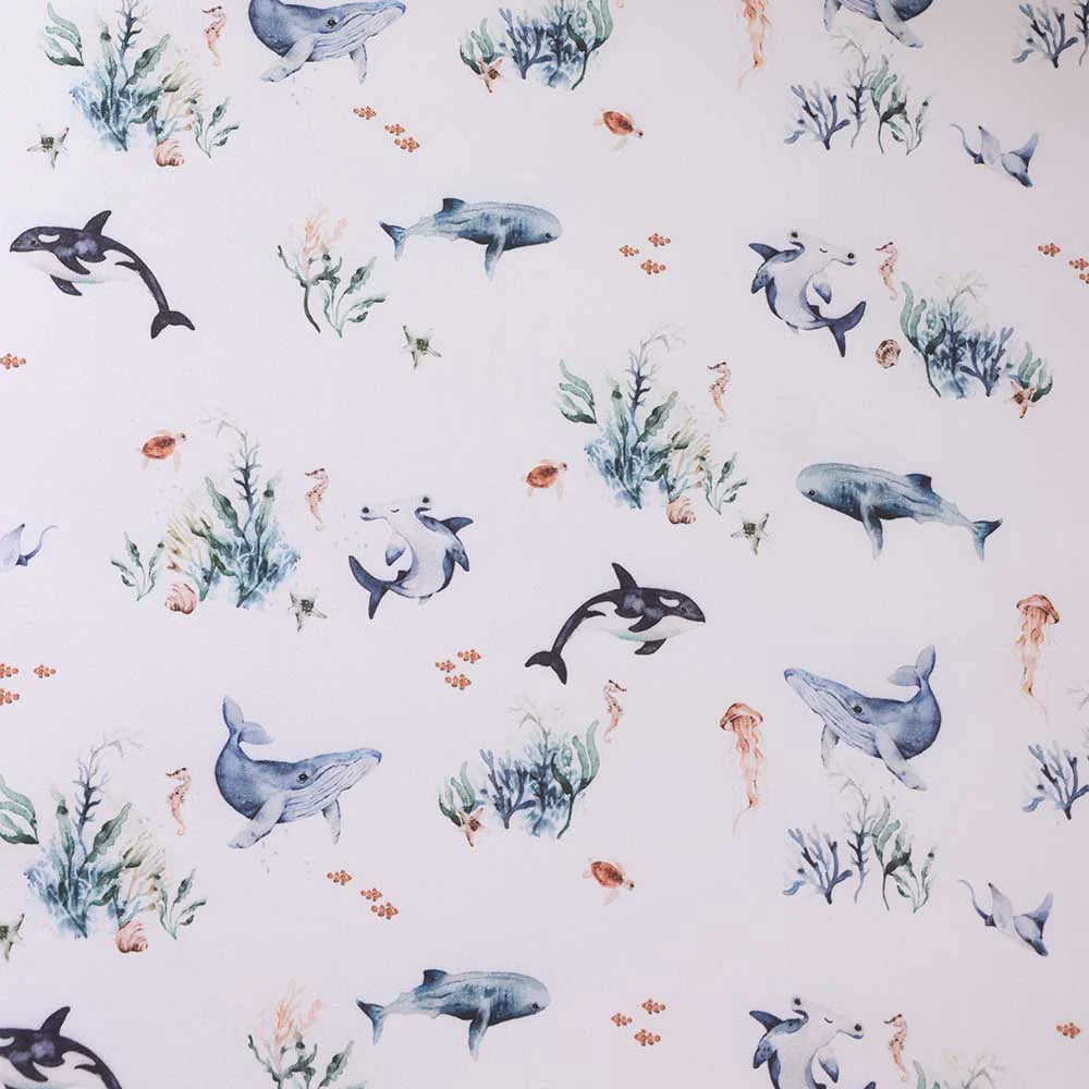 Ocean Organic Fitted Cot Sheet