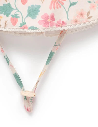 LINEN BLEND SUNHAT-Strawberry Garden Floral