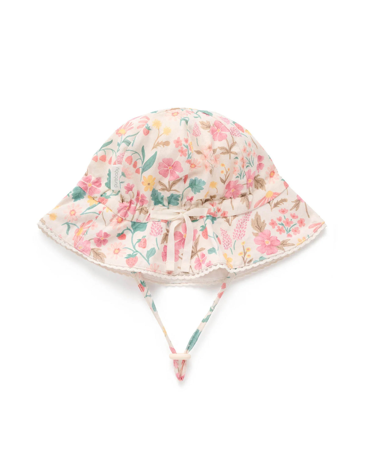 LINEN BLEND SUNHAT-Strawberry Garden Floral