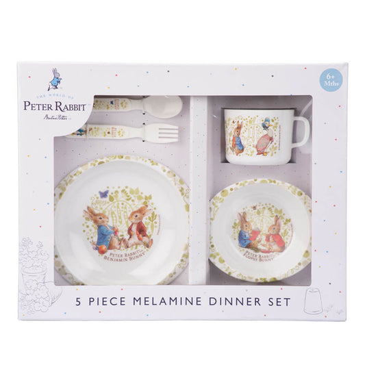 PETER RABBIT 5 PIECE MELAMINE DINNER SET
