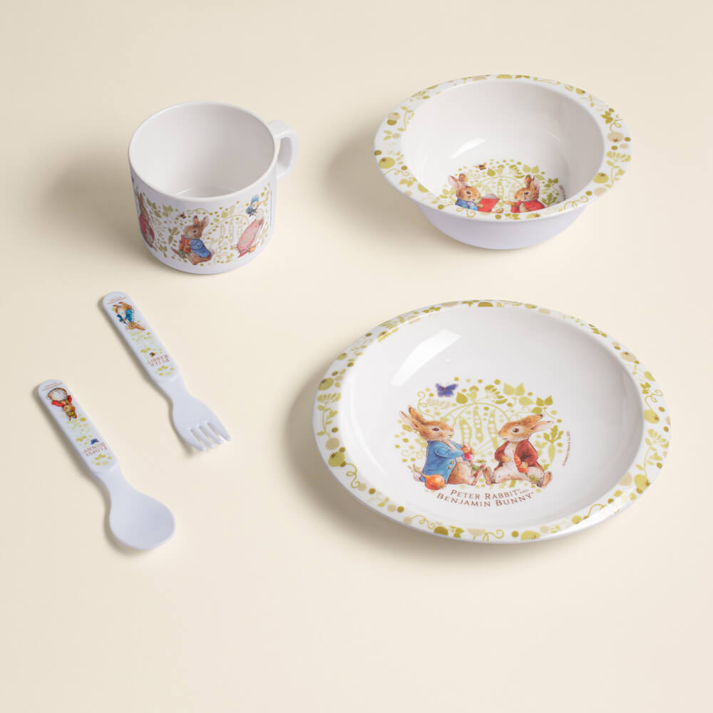 PETER RABBIT 5 PIECE MELAMINE DINNER SET