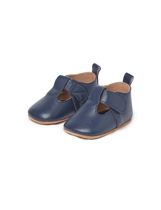 Leather T-Bar - Navy