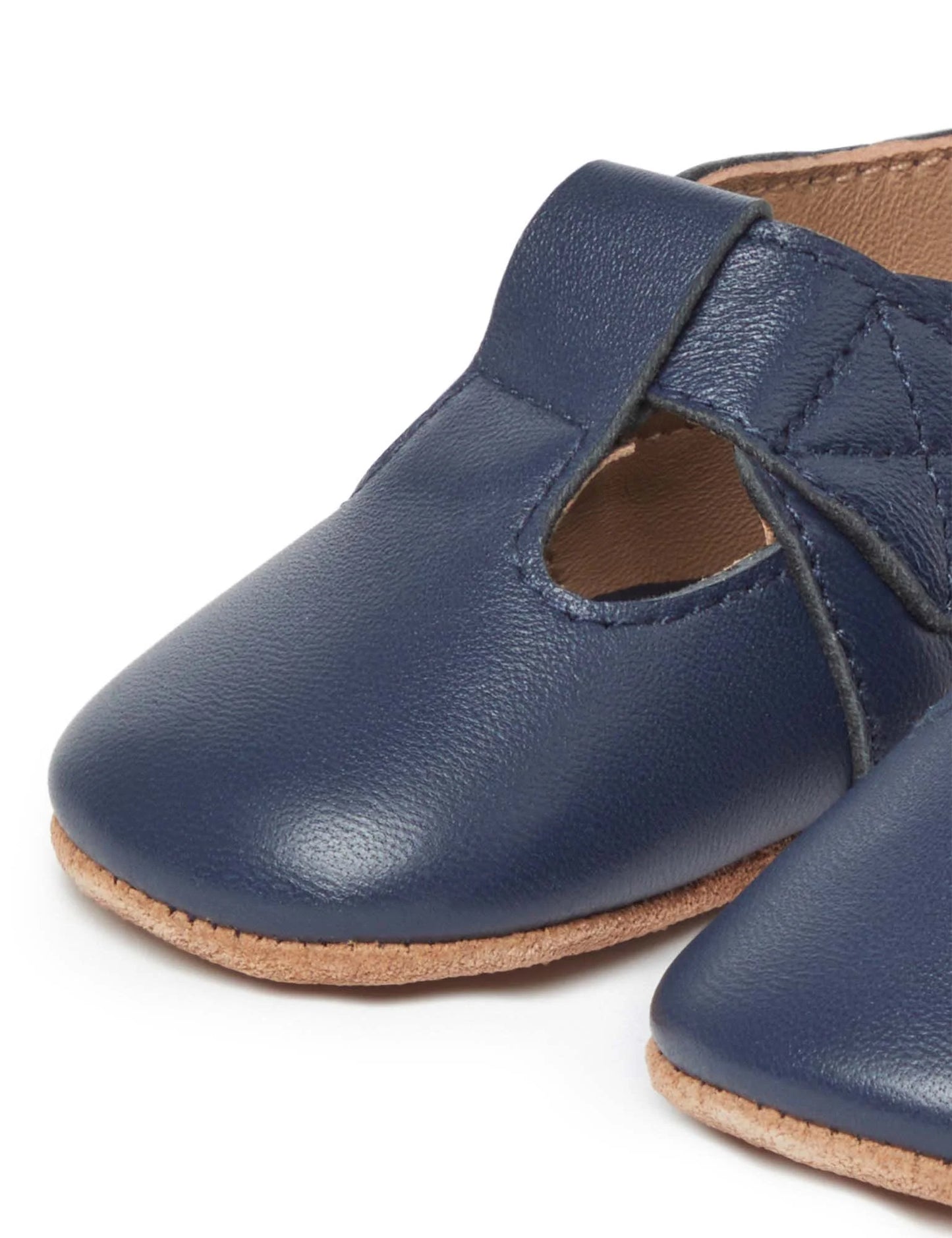 Leather T-Bar - Navy