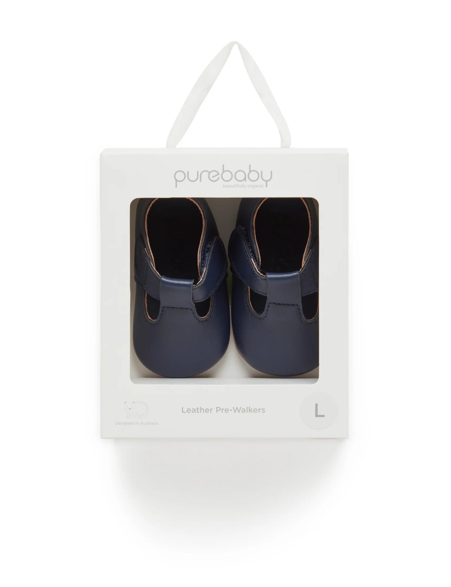 Leather T-Bar - Navy