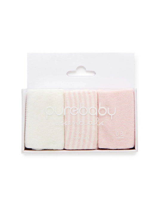 3 Sock Pack -Pale Pink
