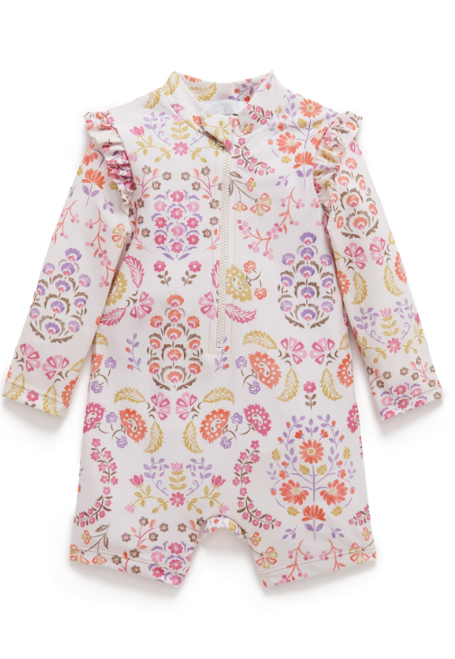Long Sleeve Rashie Sunsuit Paisley
