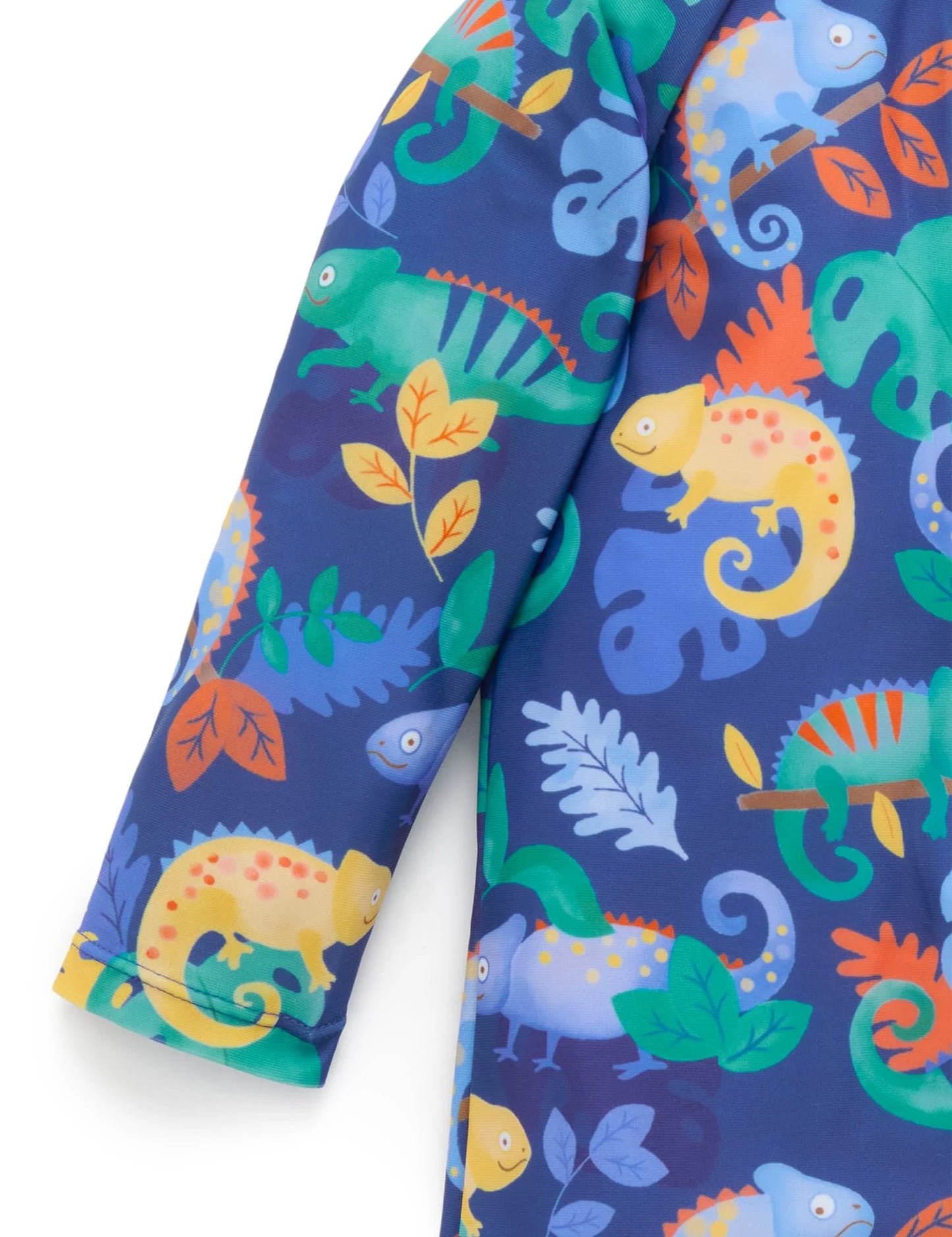 PRINTED L/S SUNSUIT-CHAMELEON