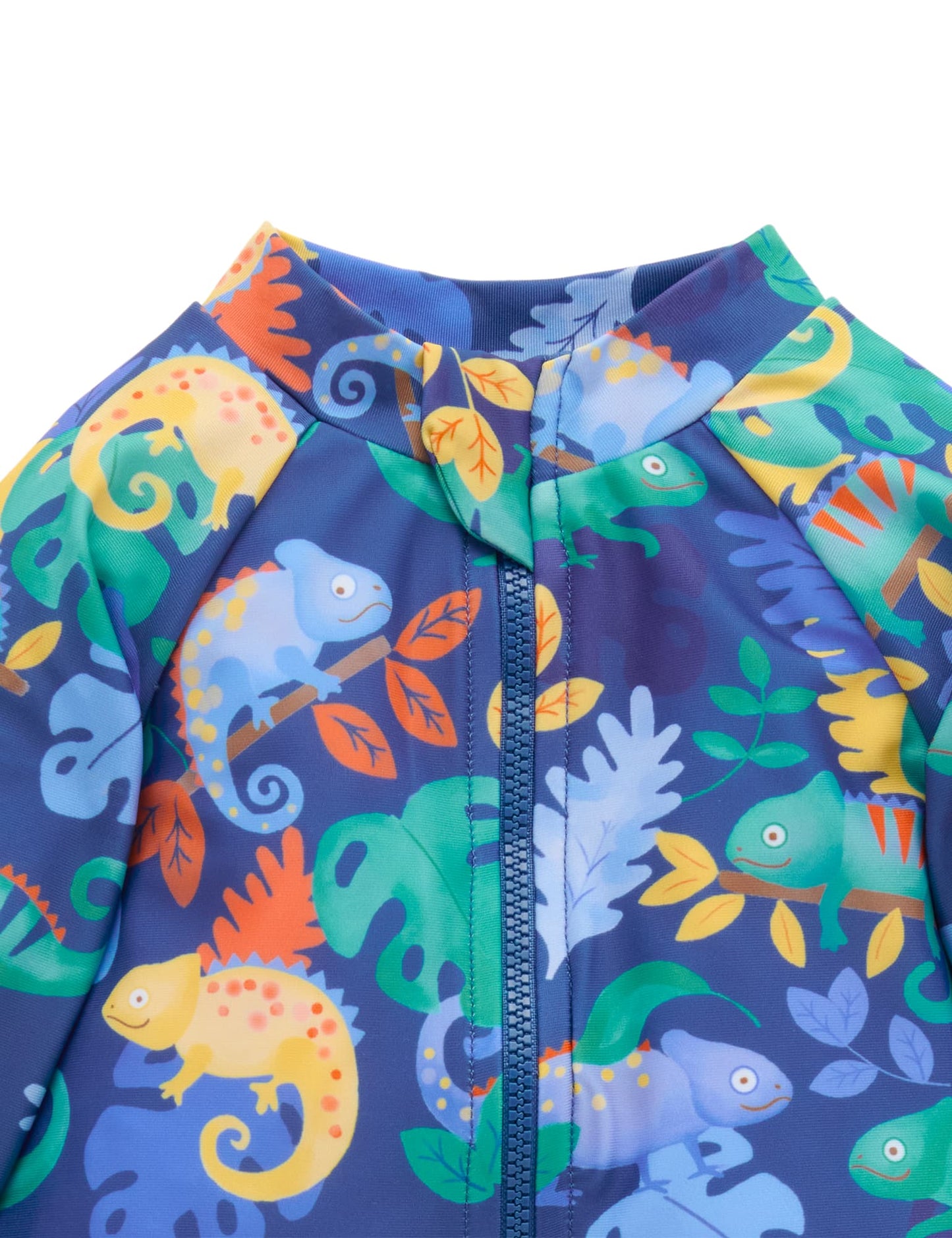 PRINTED L/S SUNSUIT-CHAMELEON