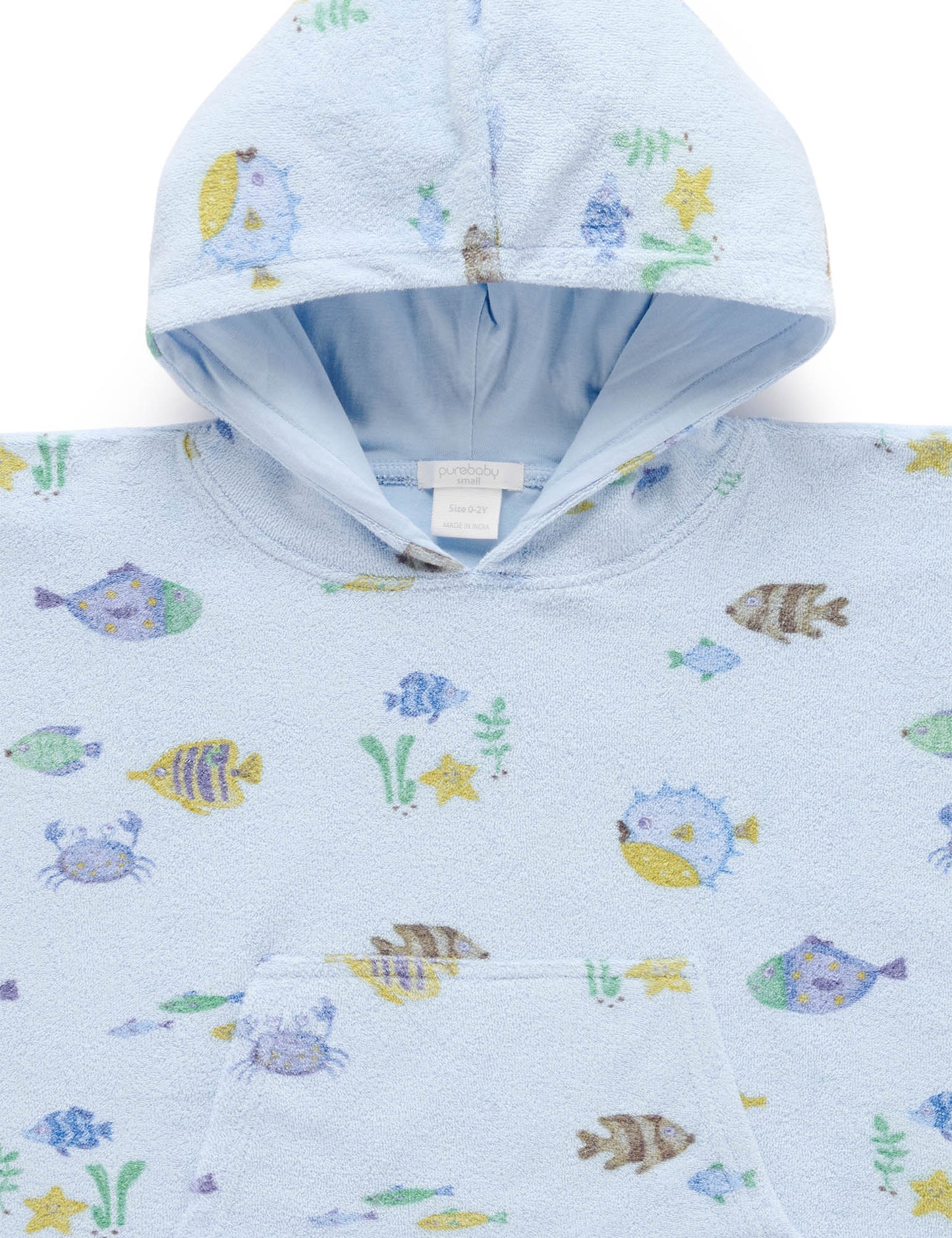 TOWELLING PONCHO- Fishie Print