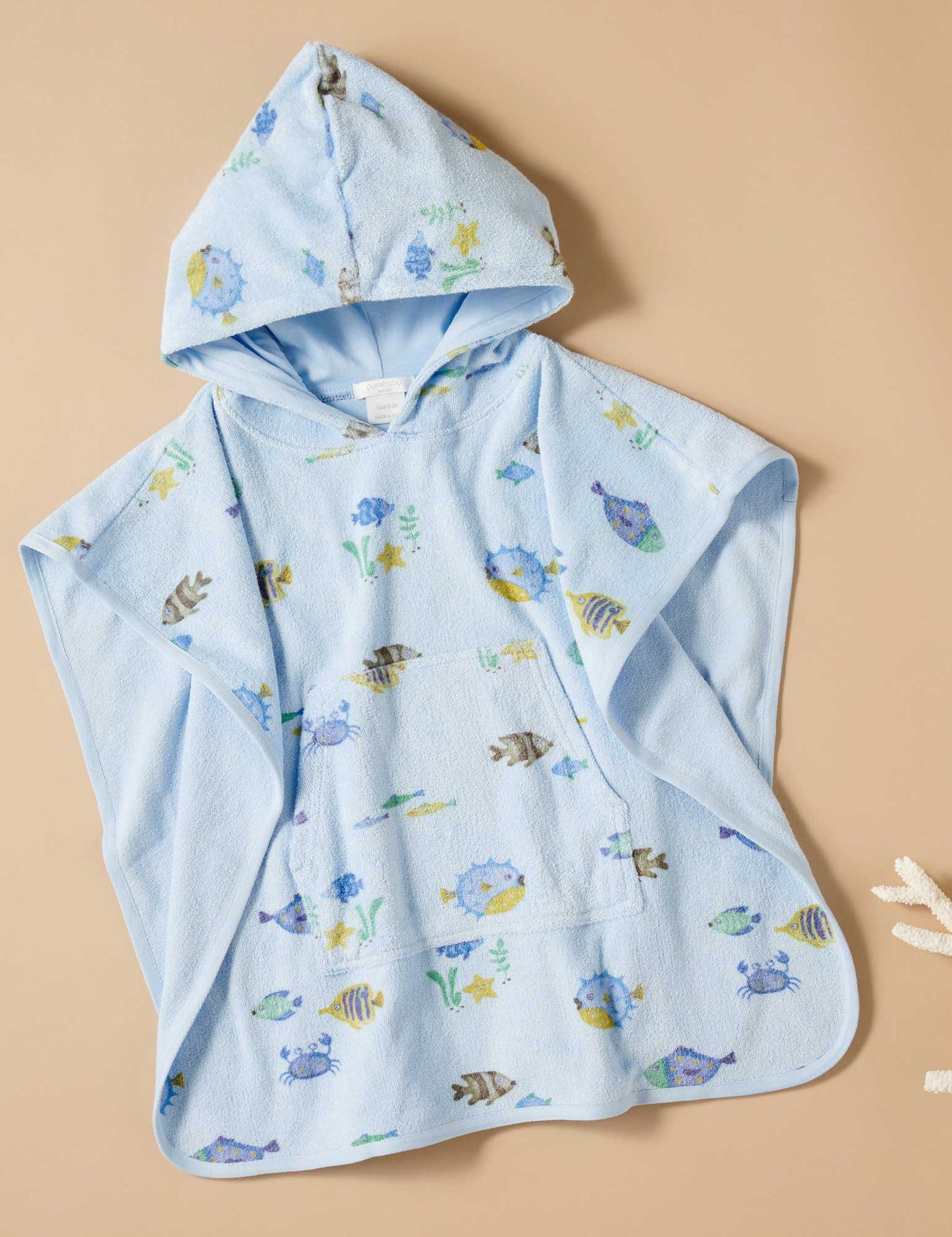 TOWELLING PONCHO- Fishie Print