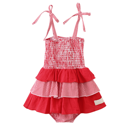 Red Stripe Bodysuit Dress