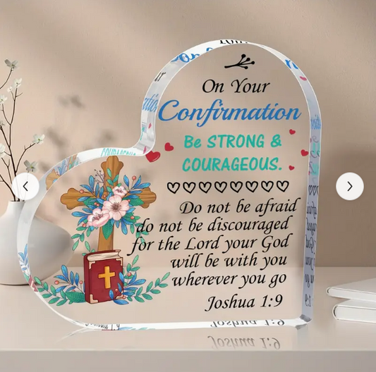 Acrylic Heart -Confirmation Gift