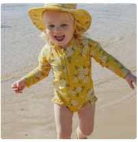 Long Sleeve Swimsuit African Daisy