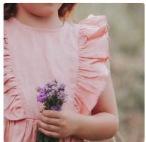 Girls Florence Summer Dress - Peach Pink Linen