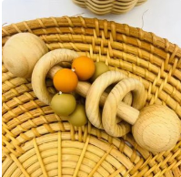 Beech Wood Rattle and Teether Toy
