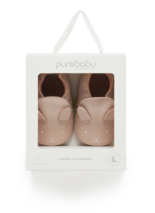 LEATHER PULL ON SLIPPER-Blush Bunny
