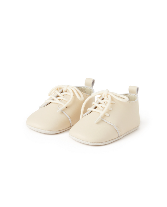 LEATHER LACE UP- Taupe