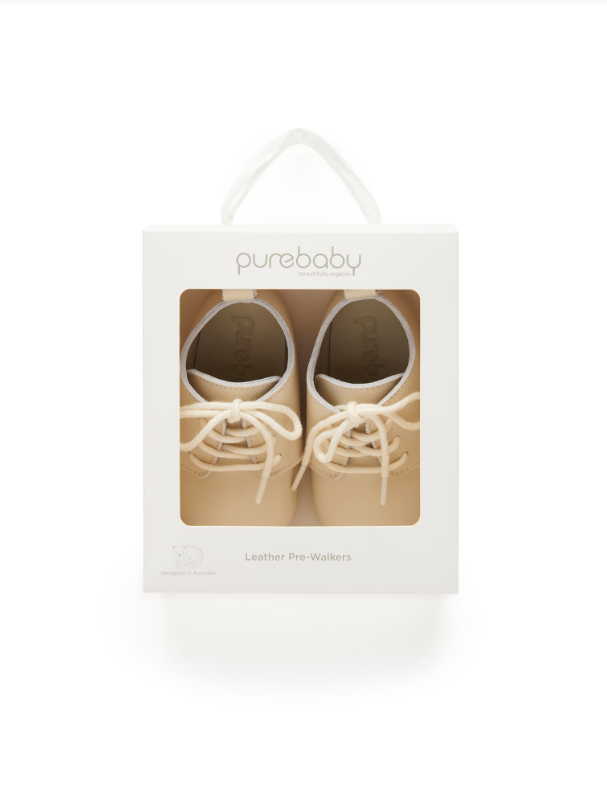 LEATHER LACE UP- Taupe