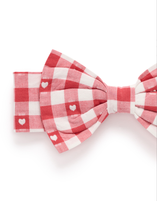 Gingham Bow HeadbandHeart