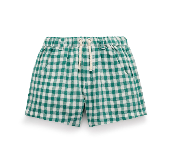 Gingham Short- Coriander
