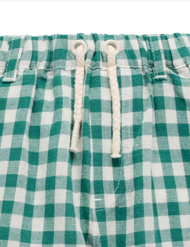 Gingham Short- Coriander