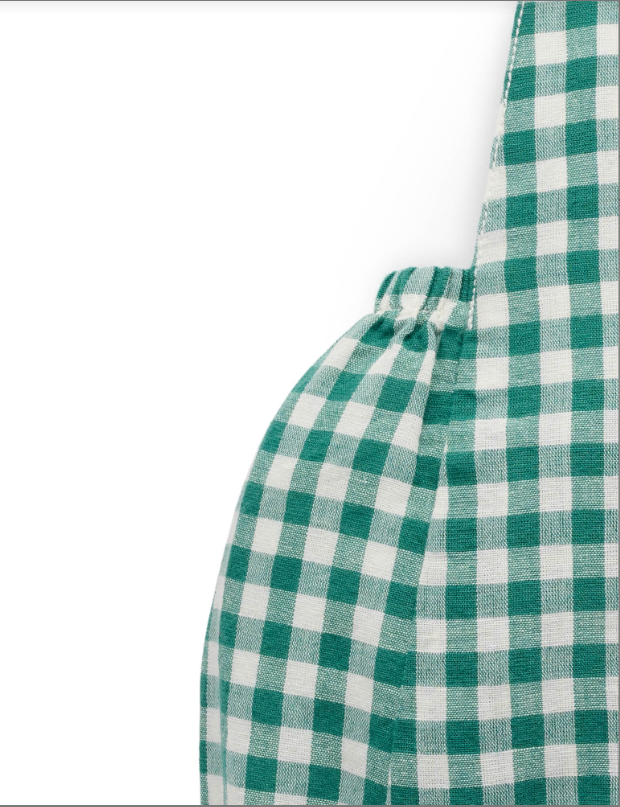 Gingham Overalls- Coriander