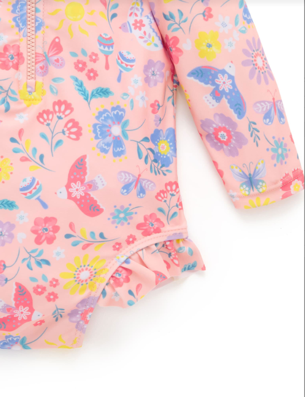 PRINTED L/S SWIMSUIT- Pajaro Print