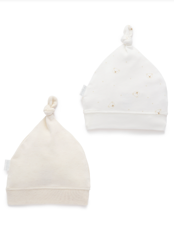 KNOT HAT 2 PACK- Vanilla Bear