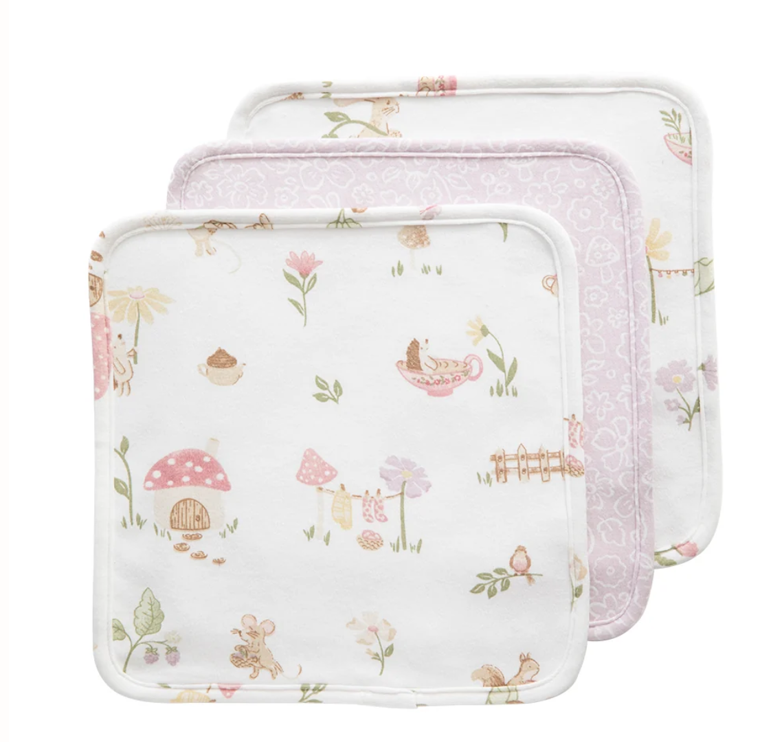3pk Wash Cloths - Whimsical Wonderland