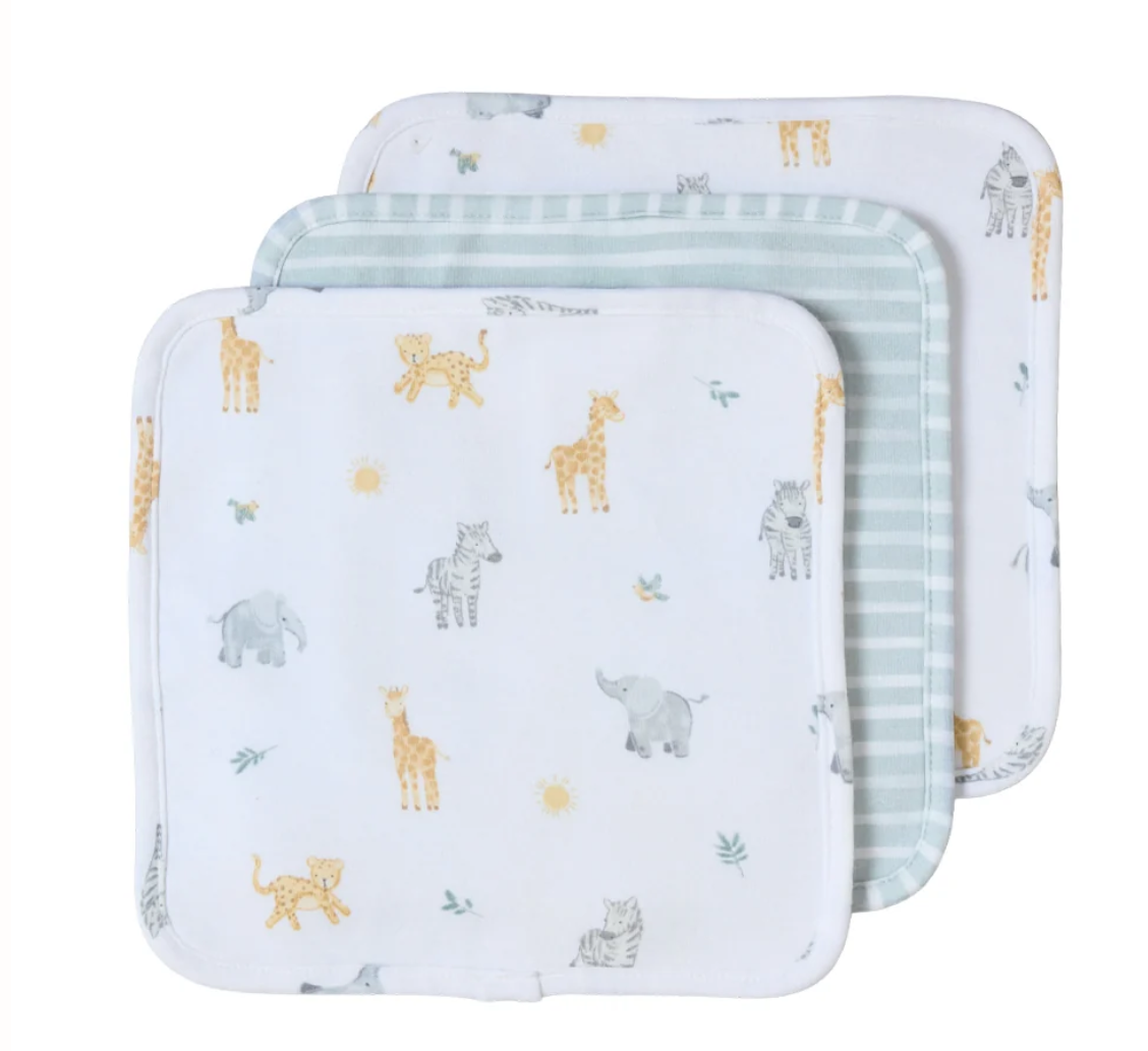 3pk Wash Cloths - Roam and Roar