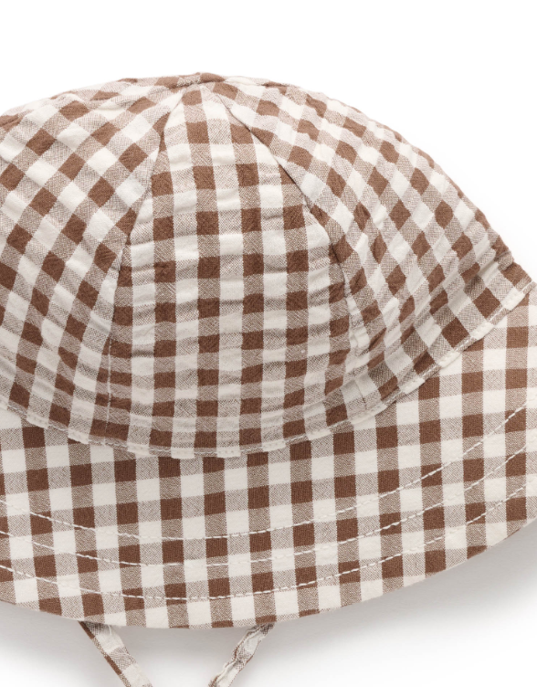 GINGHAM HAT- Milk Choc
