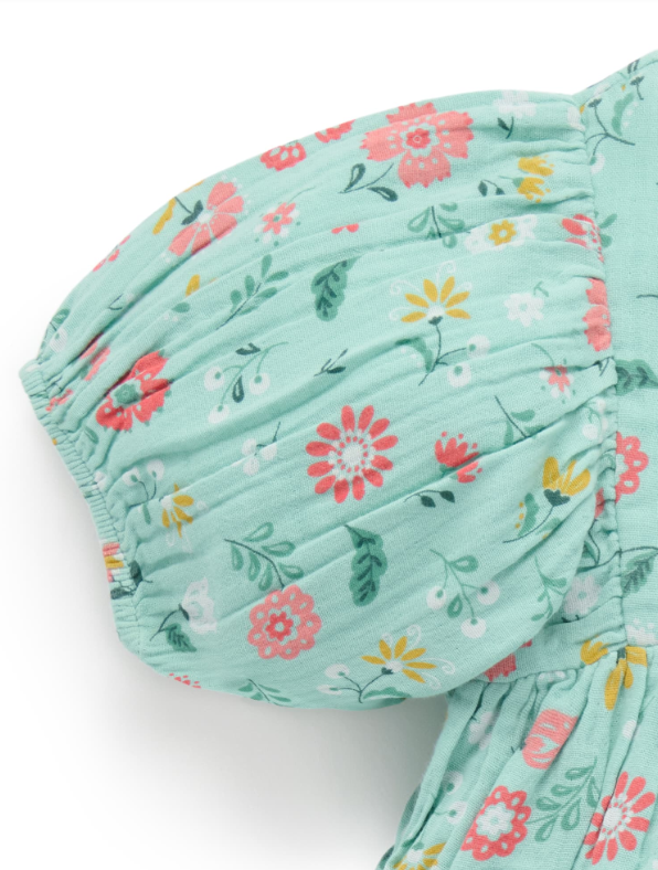 Gathered Dress- Guava Floral
