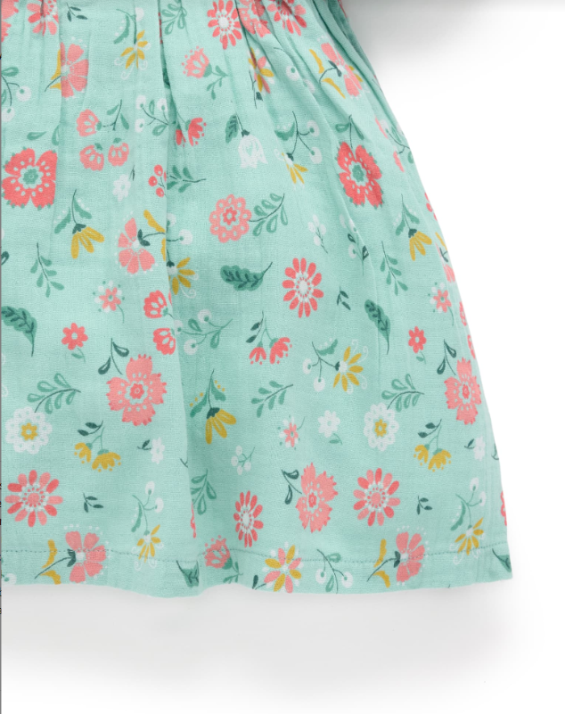 Gathered Dress- Guava Floral