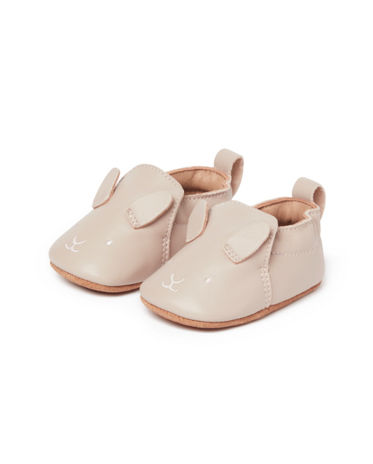 LEATHER PULL ON SLIPPER-Blush Bunny