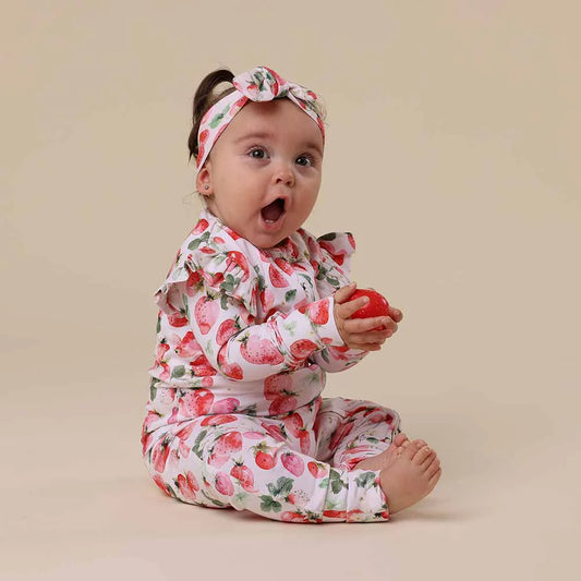 Strawberry Organic Snugglesuit Convertible Romper