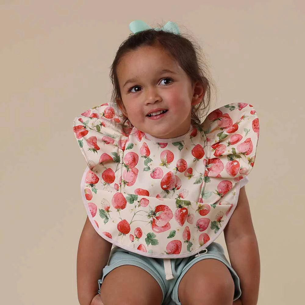 Frill Snuggle bib- Strawberry