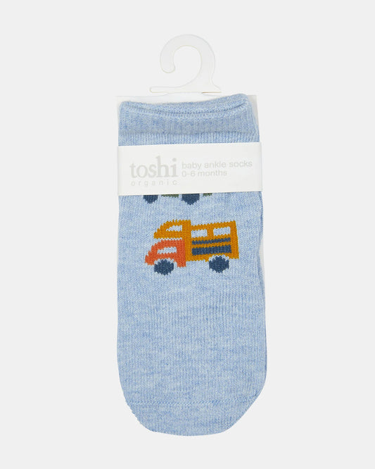 Organic Ankle Socks, Jacquard- Road Trip