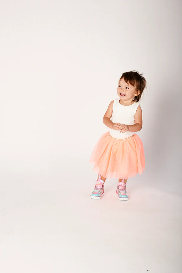 Twinkle the Unicorn Kids High Top Sneakers - Vegan Leather Shoes with Elastic Laces