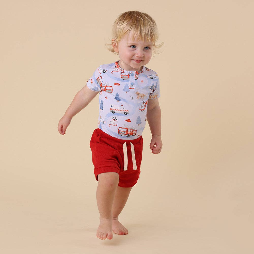 To The Rescue Short Sleeve Organic Bodysuit: 0-3 Months (000)