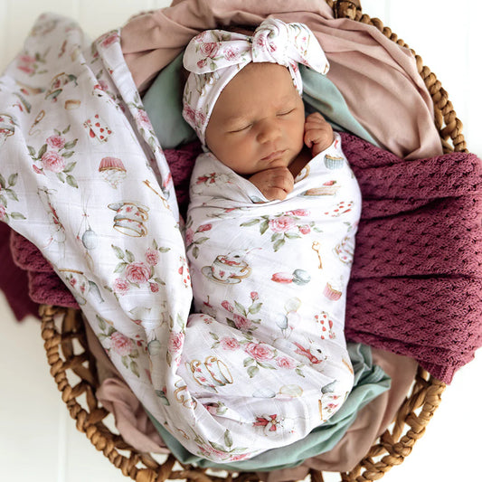 Alice's Tea Party Organic Muslin Wrap