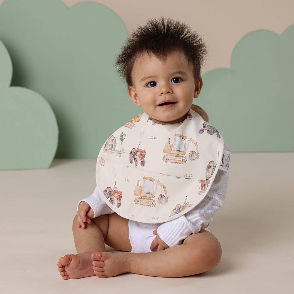 Diggers & Tractors Snuggle Bib