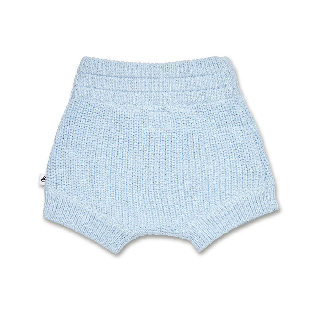 Baby Blue Organic Cotton Knit Shorts